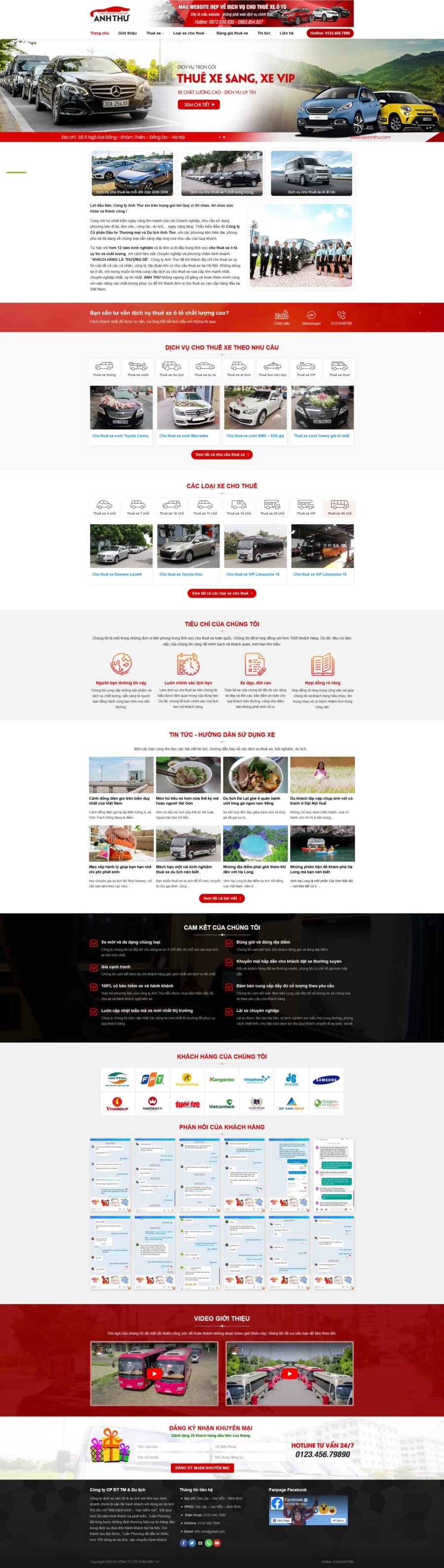 Theme wordpress dịch vụ thuê xe ô tô