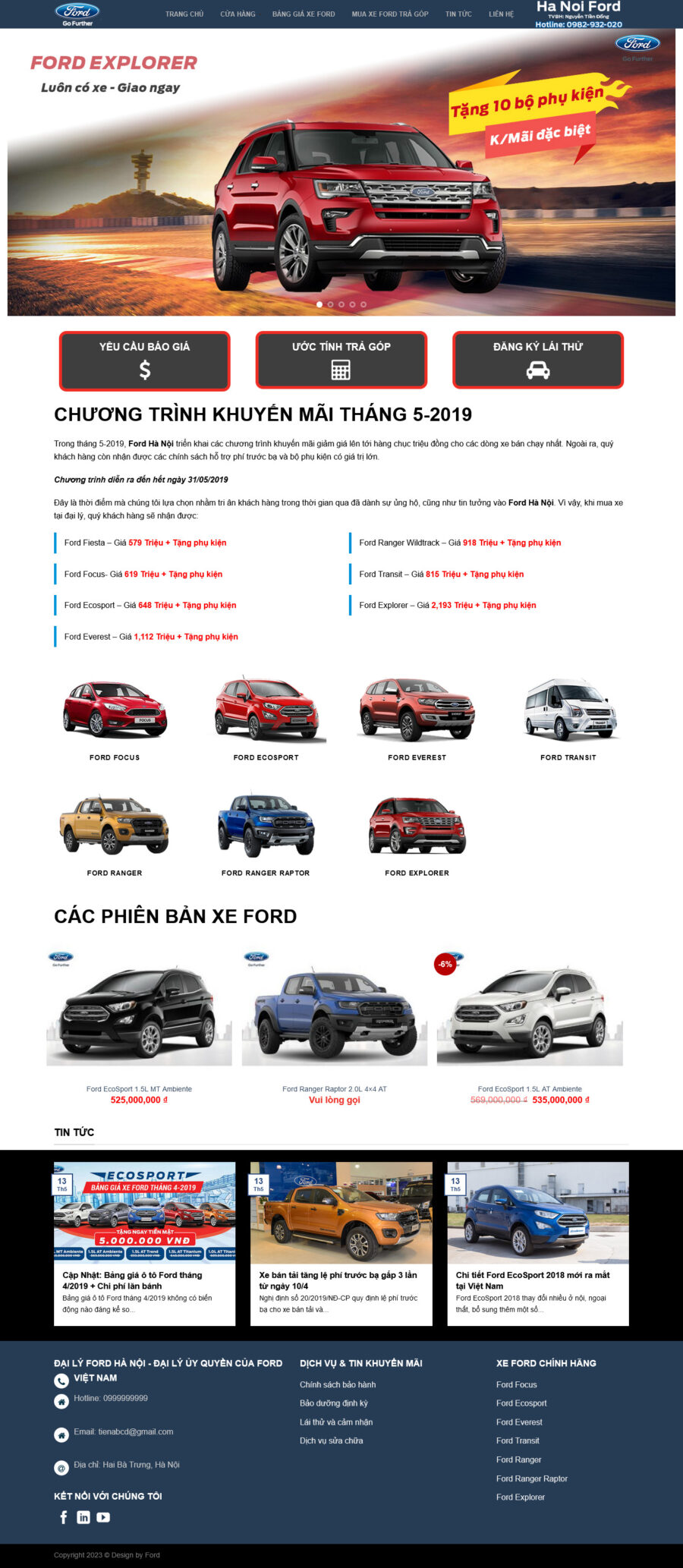 Theme wordpress bán oto ford