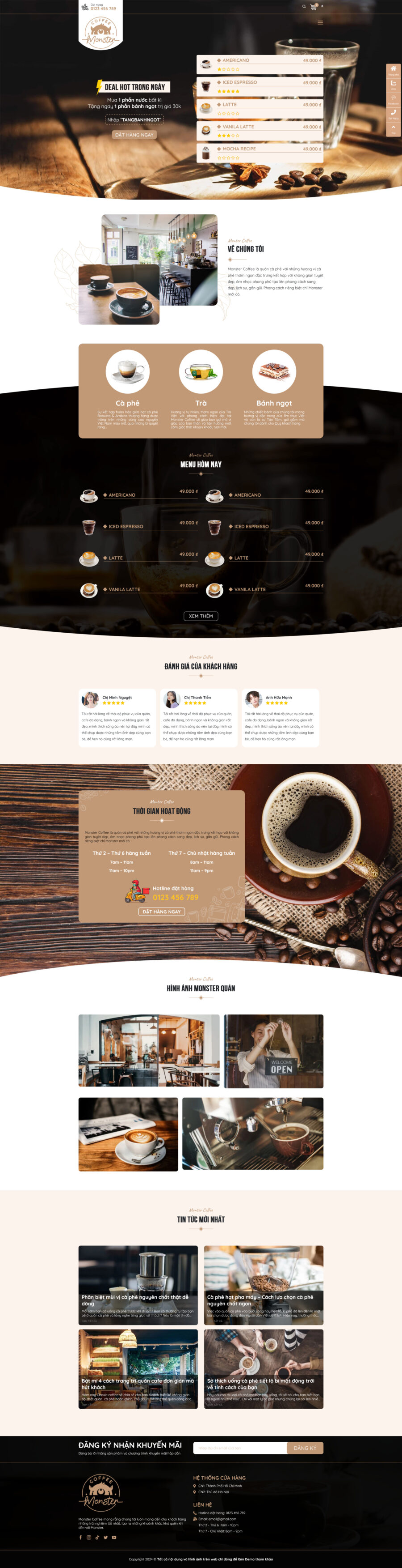 Theme wordpress bán cafe giá rẻ