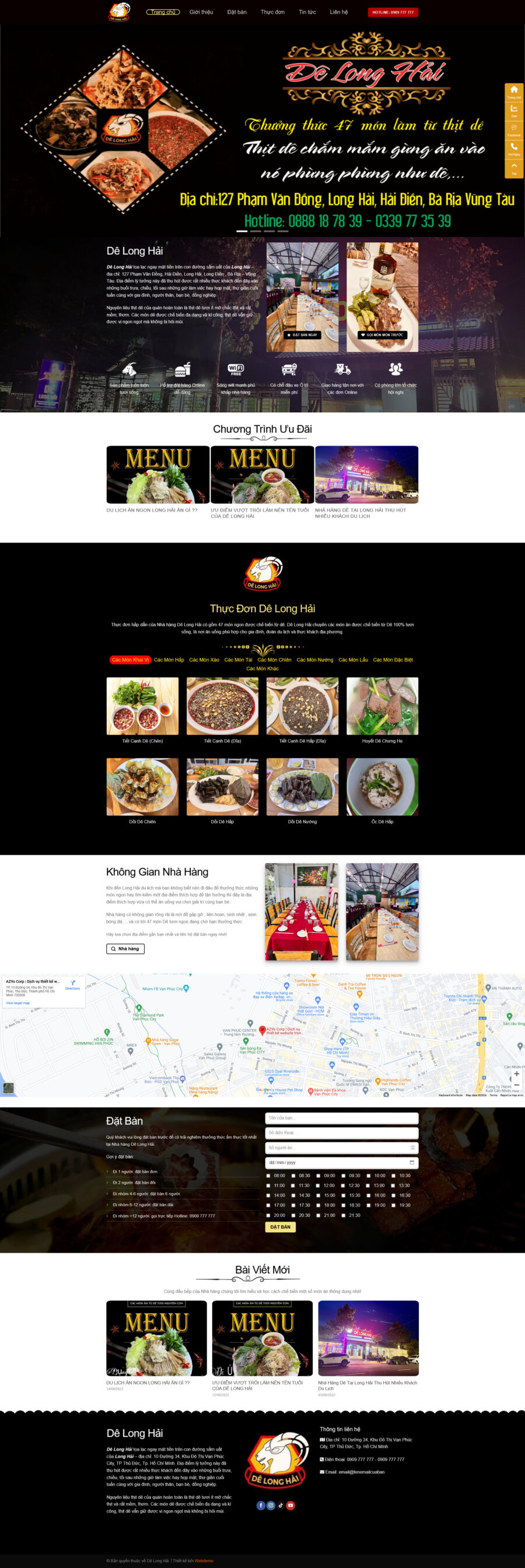 Theme wordpress quán dê long hải giá rẻ