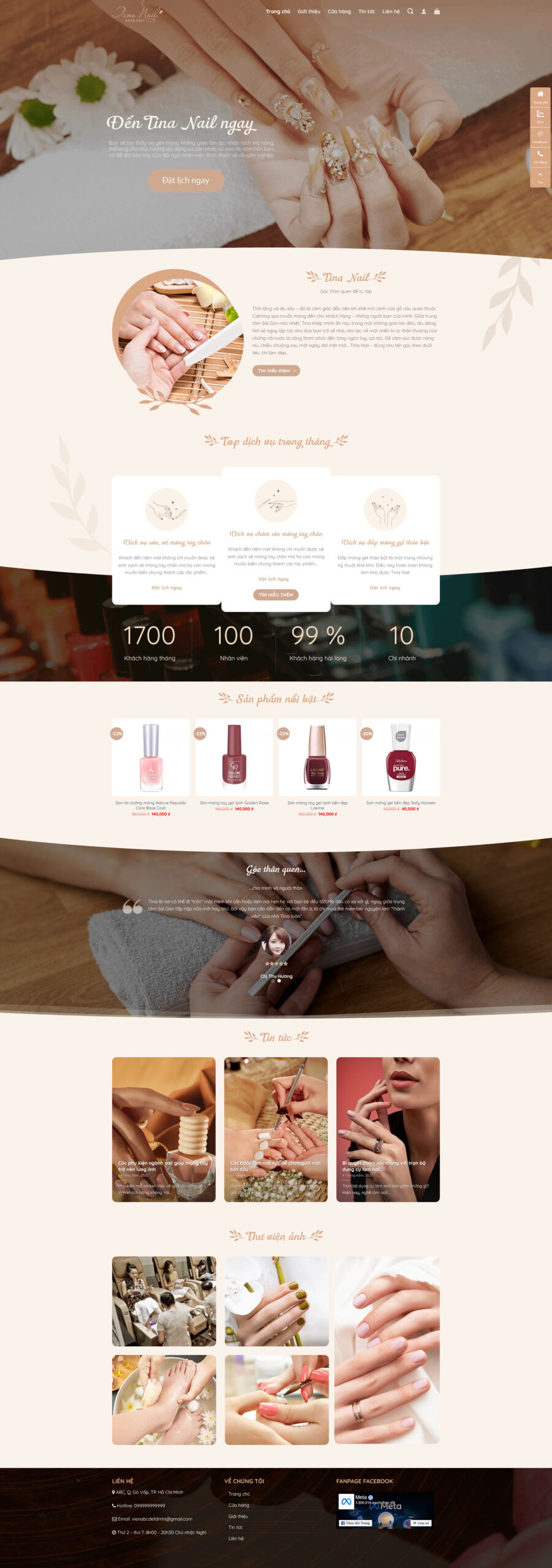 Theme wordpress dịch vụ nail giá rẻ