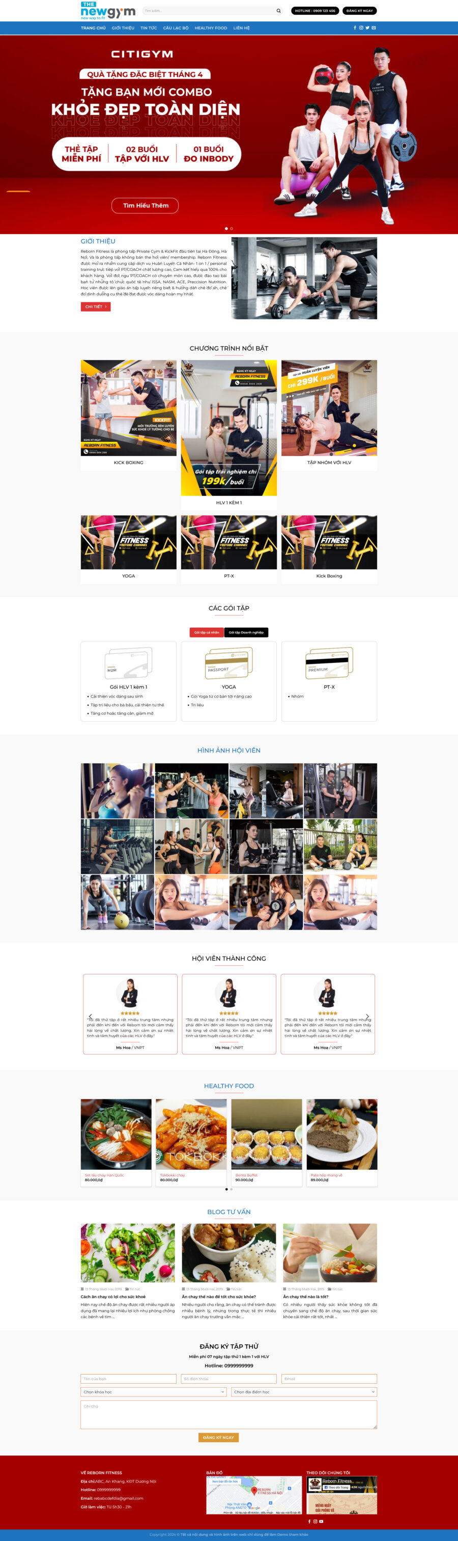 Theme wordpress phòng tập gym đẹp và sang trọng