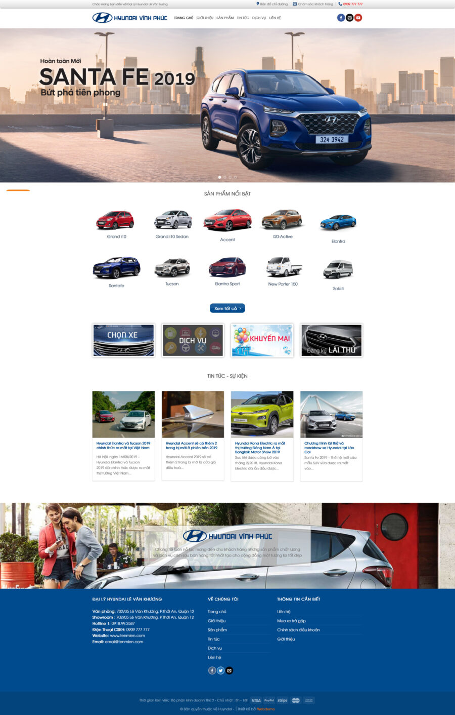 Theme wordpress oto hyundai giá rẻ