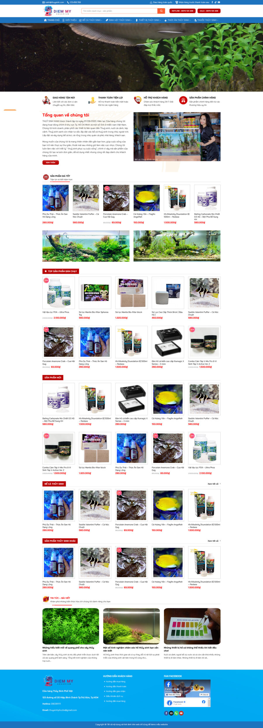 Theme wordpress shop cá cảnh thủy sinh